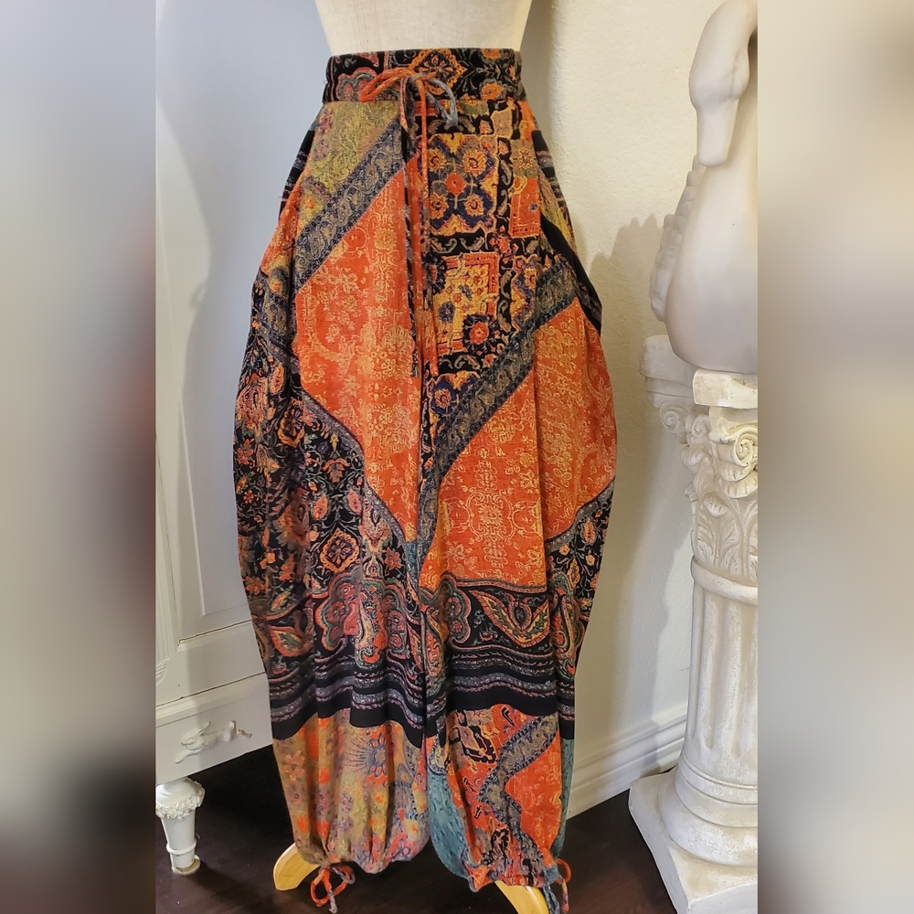 Free People "BEGONIA" BALLOON Boho Wide Leg Pants L Large - Picture 8 of 14